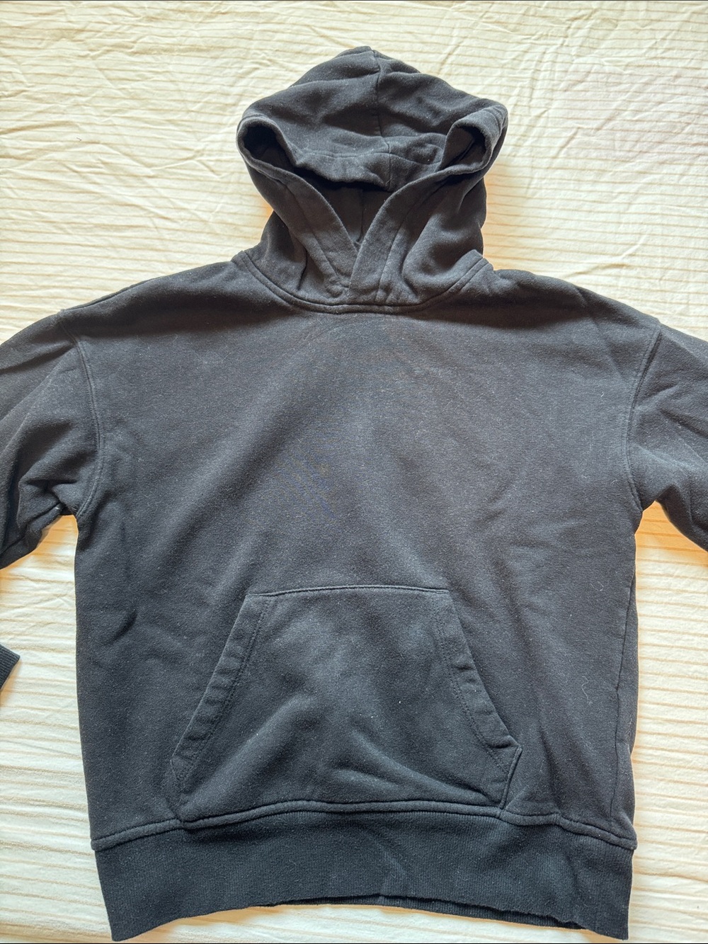 H&M Black Hooded Sweatshirt with Kangaroo Pocket
